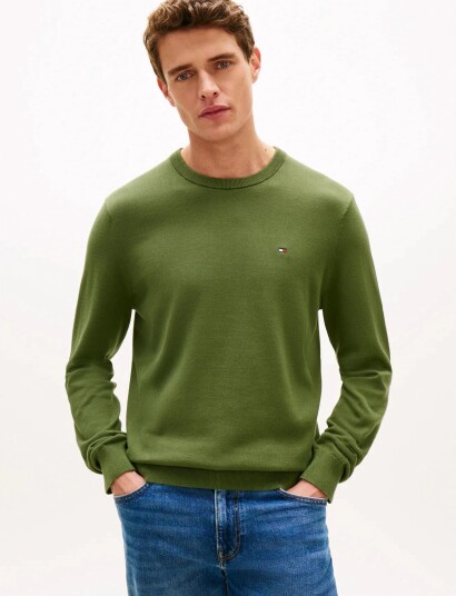 Tommy Hilfiger Essential Ssnl Cotton Crew Neck Khaki green XXL