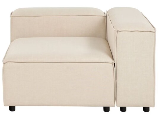 Beliani Hjørnemodul Beige Polyesterstoff 1-seter Venstrevendt Svarte ben Moderne design Sofamodul Stue
