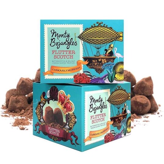 Monty Bojangles Sjokoladetrøffel - Karamell/havsalt 150 G Monty Bojangles Sjokoladetrøffel - Karamell/havsalt 150 G
