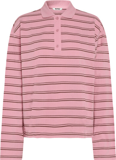 Monki Long Sleeved Cotton Polo Top Pink XL