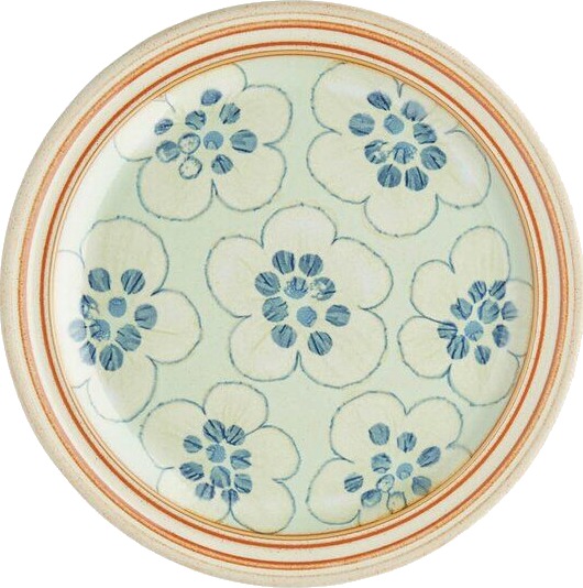 Denby Heritage Orchard tallerken 22,5 cm blomster grønn