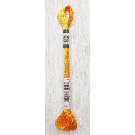 DMC Mouliné Satin Floss Broderigarn 741 Solgul