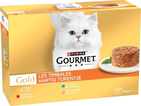Gourmet Våtfôr Gold Raffinert Ragu Kjøttblanding Tunfisk Laks Kylling Okse 12 X 85 G