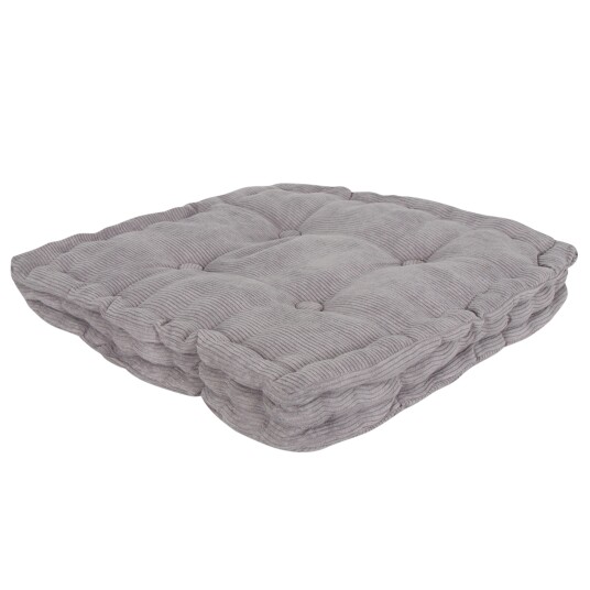 Borg Living Futonpute 40x40x7 cm Myk laget av fløyelsstoff Grå
