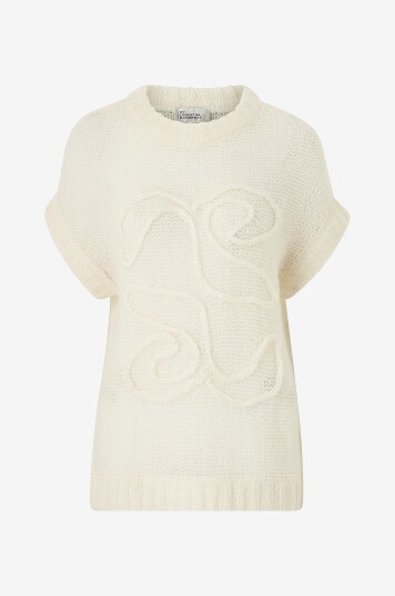 My Essential Wardrobe   Vest LingoMW Emb. Knit Vest   Hvit