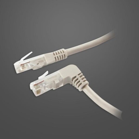 SYNERGY Patchkabel RJ45 UTP(U/UTP) 5m grau, CAT5e, 1xgewinkelt, Syn