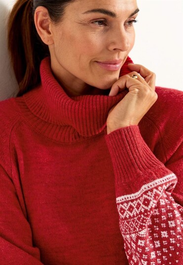 Cellbes Of Sweden Strikket kjole med jacquard- mønstrede ermer