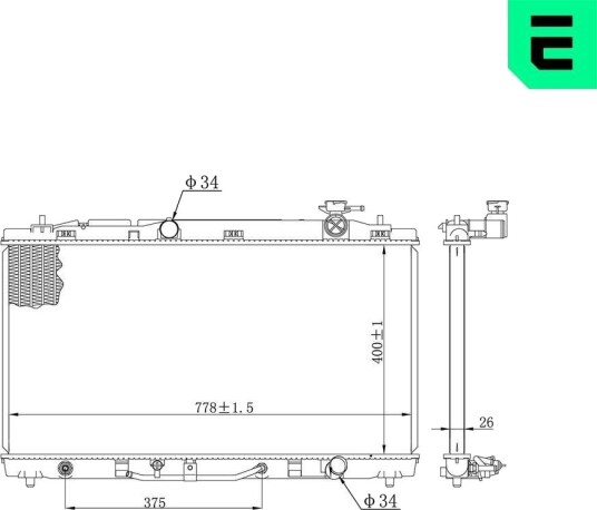 Radiator, motorkjøling ERA 673290 Radiator, motorkjøling ERA 673290