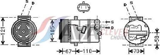 AVA COOLING SYSTEMS OLAK494 AC-kompressor