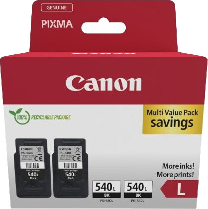 Canon Pg-540L Twin Pack 2-Pack L-Størrelse Svart Original Hengeboks Blekkpatron