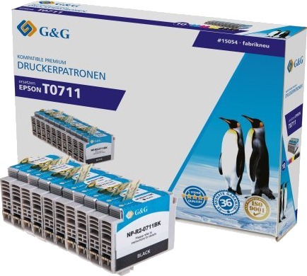 G&G 15054, Cyan, Gult, Fiolblå, Svart, 11,4 Ml, 11,4 Ml, 10 Stykker, 1040 Sider, Multipakke
