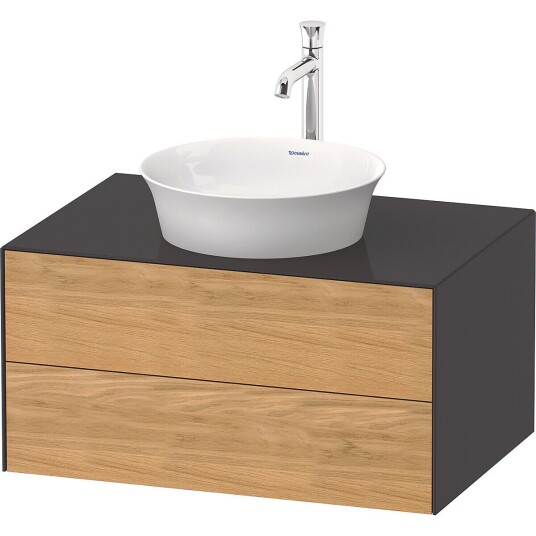 Duravit White Tulip Servantskap 2 skuf. 80x55x40,8 cm Eik/Grafitt Høyglans