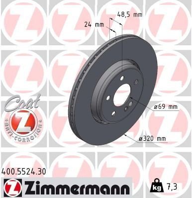 Bremseskive ZIMMERMANN 400.5524.30