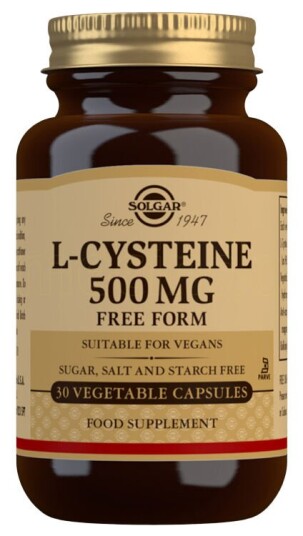 Solgar L-cystein 500 Mg Aminosyre - 30 Kapsler Solgar L-cystein 500 Mg Aminosyre - 30 Kapsler