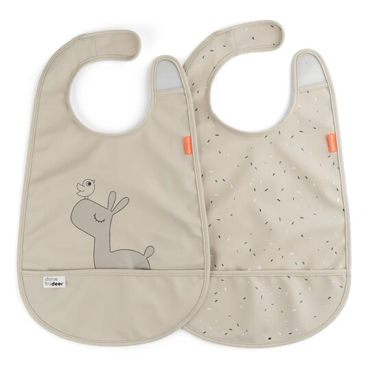 Done By Deer Lalee Sand Smekke 2-Pack med Borrelås, Vaskemaskinvennlig Done By Deer Lalee Sand Smekke 2-Pack med Borrelås, Vaskemaskinvennlig