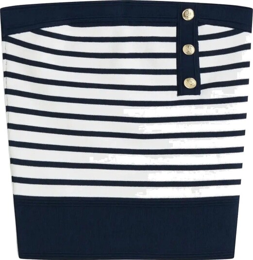 Tommy Jeans Tjw Buttons Bandeau Sweater - DARK NIGHT NAVY STRIPE - XXS