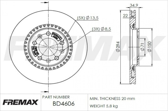 Bremseskive FREMAX BD-4606