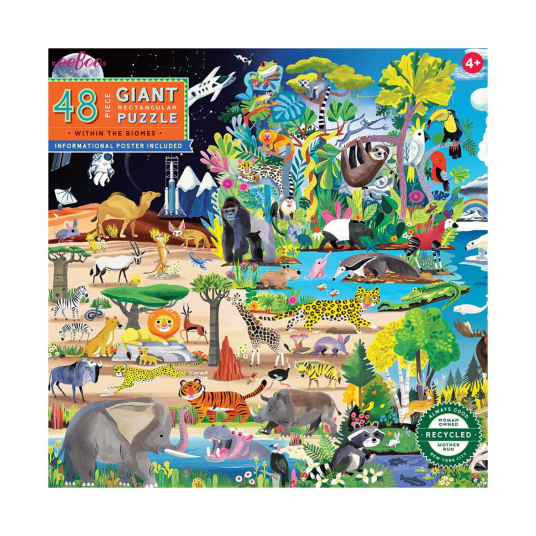 Eeboo Giant Puzzle 48 Pcs - Within The Biome - Multi/patterned - ONE SIZE
