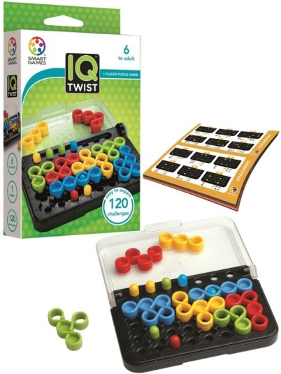 SmartGames IQ-Twist logikkspill med 120 utfordringer fra 6 år