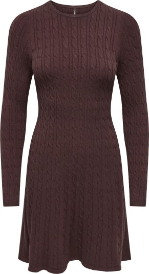 ONLY Onlibi Ls O Neck Cable Dress Cc Knt Brown XS ONLY Onlibi Ls O Neck Cable Dress Cc Knt Brown XS