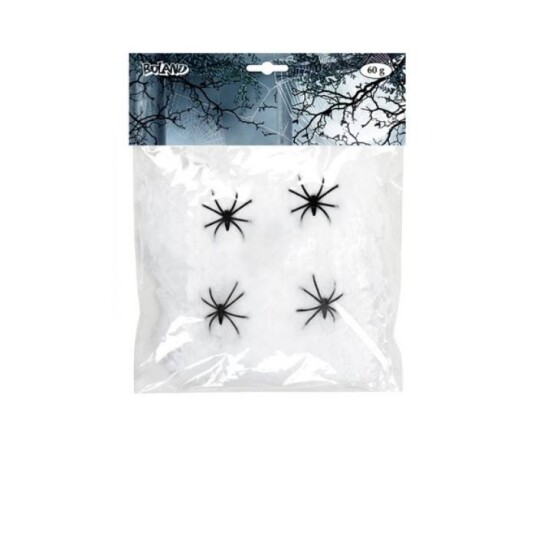Spindelvev Med 4 Edderkopper 60g Spindelvev Med 4 Edderkopper 60g