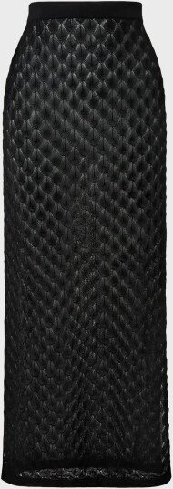 Malina Fannie Pointelle Knitted Maxi Skirt Black S Malina Fannie Pointelle Knitted Maxi Skirt Black S