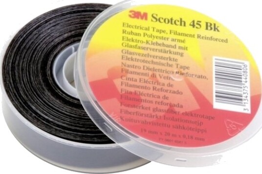 3M Scotch45bk-19X20 Polyestertape Svart (L X B) 20 M X 19 Mm