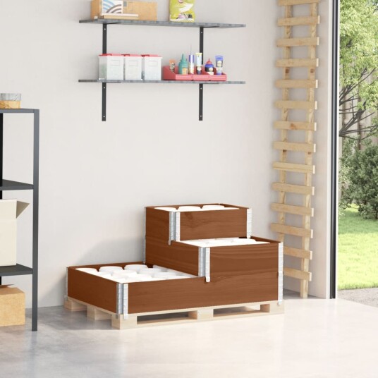 Høybed 3 trinn brun 120x80 cm heltre furu Høybed 3 trinn brun 120x80 cm heltre furu