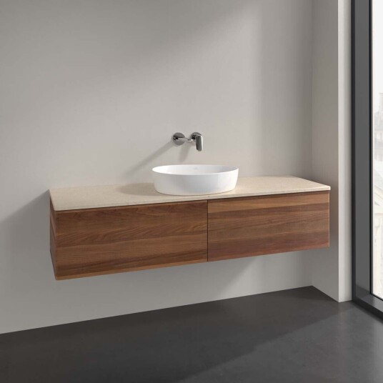 Villeroy & Boch Antao Servantskap med 2 skuffer 160x50x36 cm m/lys Valnøtt/Crème
