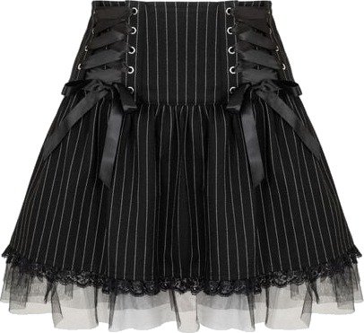 Hell Bunny   Rockabilly Kort skjørt   QUINZEL C Pinstripe SKIRT   S til XXL   Damer   svart hvit