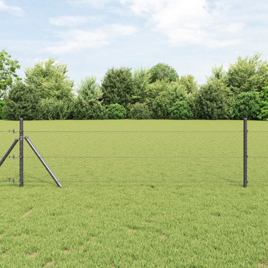 Gjerde med innlegg. Grå 0.8 x 25 m PVC belagt stål Gjerde med innlegg. Grå 0.8 x 25 m PVC belagt stål