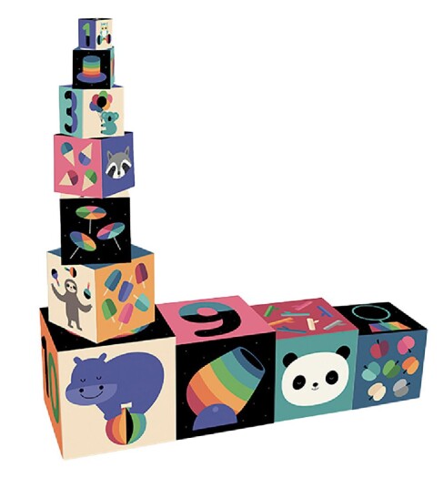 Vilac Stacking Cubes In Rainbow Colours By Andy Westface - Multi/patterned - ONE SIZE Vilac Stacking Cubes In Rainbow Colours By Andy Westface - Multi/patterned - ONE SIZE