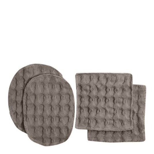 The Organic Company Big Waffle Vaskbare Sminkefjernepads 8x8 Cm 4 Stk Clay