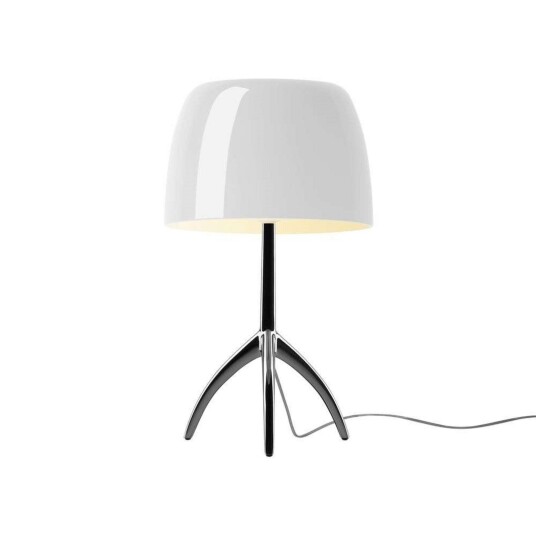 Foscarini Lumiere Grande bordlampe krom/hvit 45 cm 45 Hvit