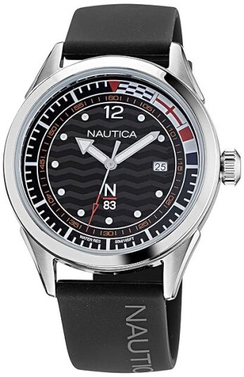 Nautica Herreklokke NAPHBF013 N83 Sort/Gummi Ø40 mm