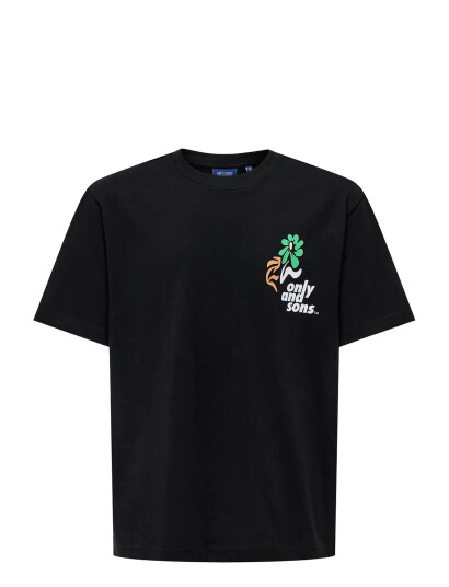 ONLY & SONS Osjfred Laurent Flow.  Rlx Ss Jrs Noos Black 146 152