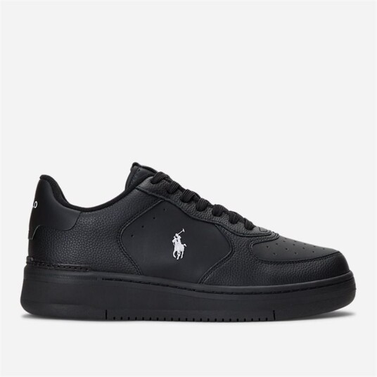 Ralph Lauren Masters Court Leather Sneaker - Black/black/white Pp Ralph Lauren Masters Court Leather Sneaker - Black/black/white Pp