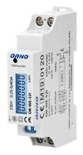 Orno OR WE 521 Strømmåler 40A MID Orno OR WE 521 Strømmåler 40A MID