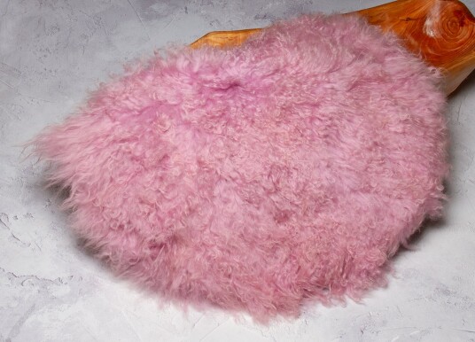 Pledd - Ull - Rundt - 60 cm - Pasjonsfrukt