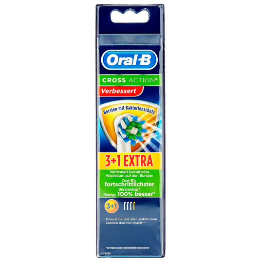 Oral-B CrossAction Børstehoder Bakteriebeskyttelse 4 stk.