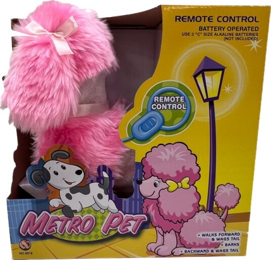 Metro Pet Batteridrevet Hund - Rosa Puddel