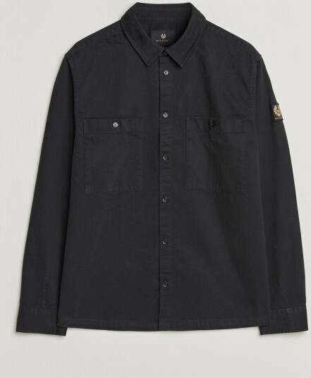 Belstaff Outpost Cotton Herringbone Overshirt Black
