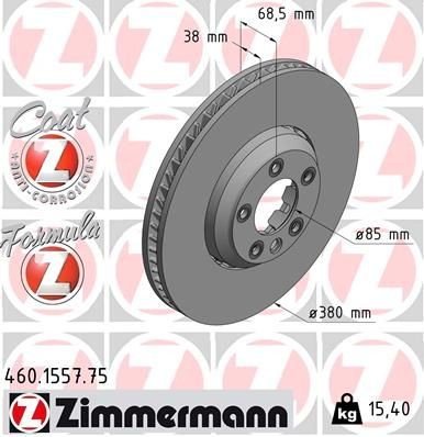 Bremseskive ZIMMERMANN 460.1557.75