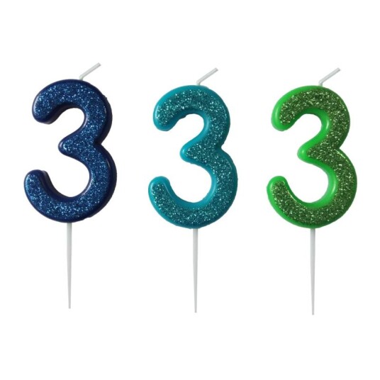 Kakelys 3 m/glitter blå/grønn Kakelys 3 m/glitter blå/grønn