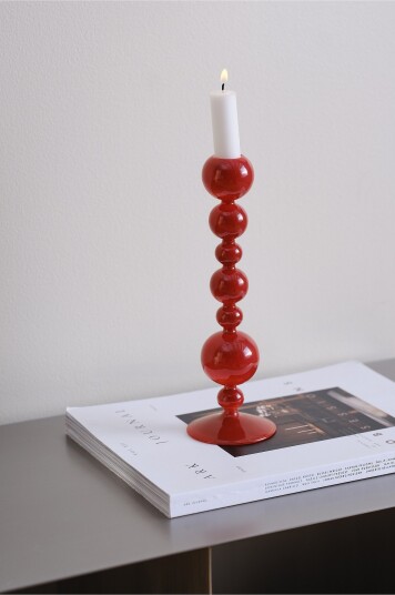 Jotex    25.5 Cm Lysestake Rød   COLUMBIA    Kjøp Lysestaker hos Jotex