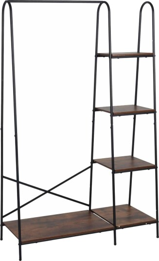 Knagerekk med 5 hyller – metallramme treeffekt Knagerekk med 5 hyller – metallramme treeffekt