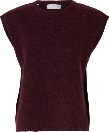 Selected FEMME - Vest slfLulu SL Knit Vest - Rød