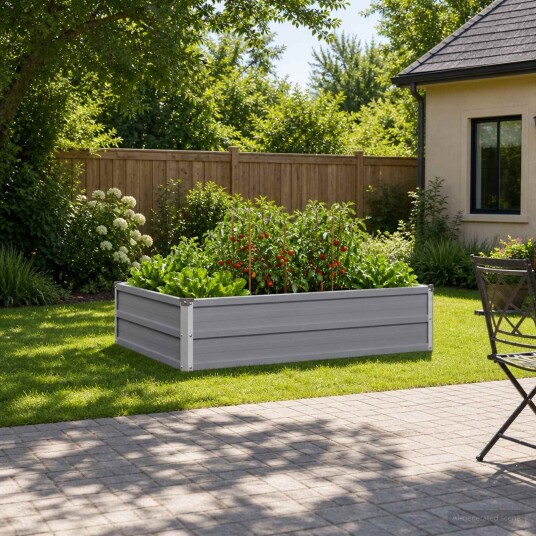 vidaXL Hevet Hagebed Grå 100 x 80 x 24 cm kaldvalset stål