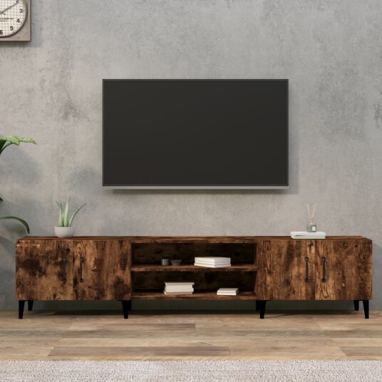 TV benk røkt eik 180x31,5x40 cm konstruert tre TV benk røkt eik 180x31,5x40 cm konstruert tre