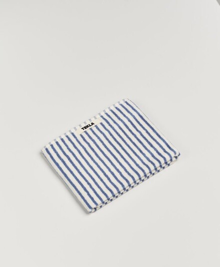 Tekla Organic Terry Hand Towel Coastal Blue Stripes